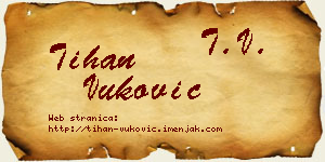 Tihan Vuković vizit kartica
